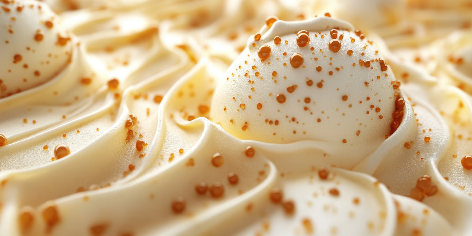 Deliciously crafted creamy dessert with golden caramel accents and smooth swirls